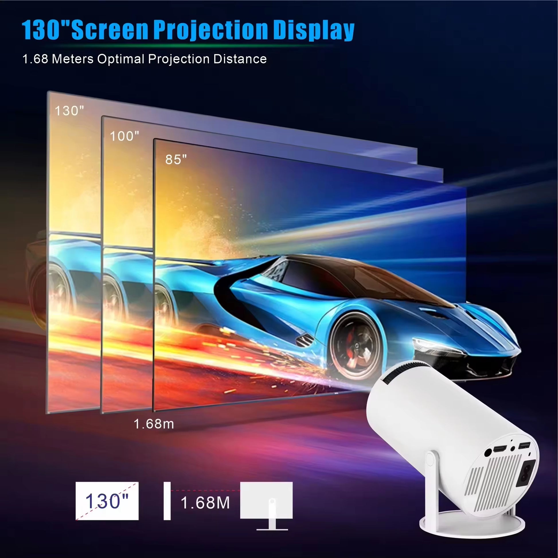 New Launched Smart Android 11 Home Theater Projecteur Portable Auto HD Proyector HY300 Mini 4K Video Projector
